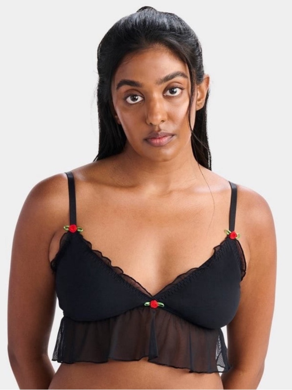Parade Black Mesh Bralette XL‎ Rose Lingerie Coquette